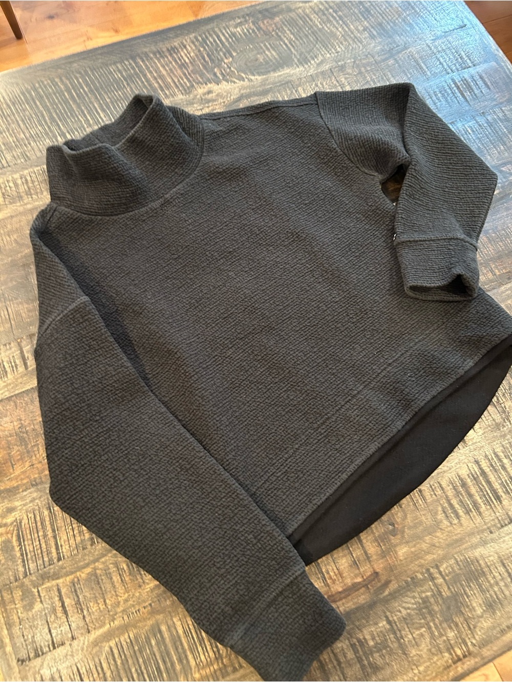 CALIA Cloud Jacquard Funnel Neck Sweatshirt Size medium M 
textured black
